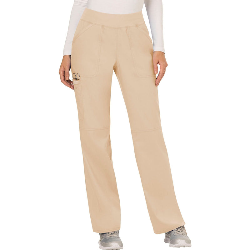 khaki - Mid Rise Straight Leg Pull-on Pant