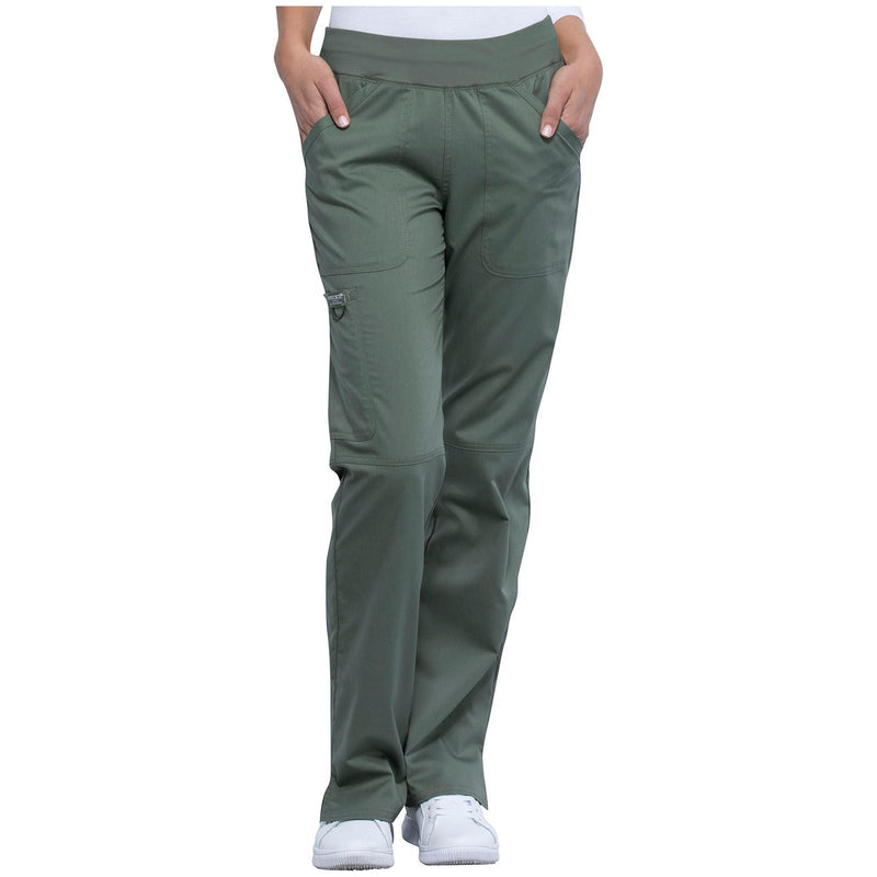olive - Mid Rise Straight Leg Pull-on Pant