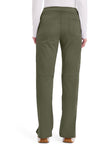 Olive - Women's Mid Rise Straight Leg Pull-on Scrub Pants – Petite (Back)