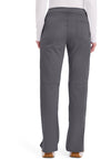 Pewter - Women's Mid Rise Straight Leg Pull-on Scrub Pants – Petite (Back)