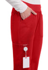 Red - Women's Mid Rise Straight Leg Pull-on Scrub Pants – Petite (View 2)