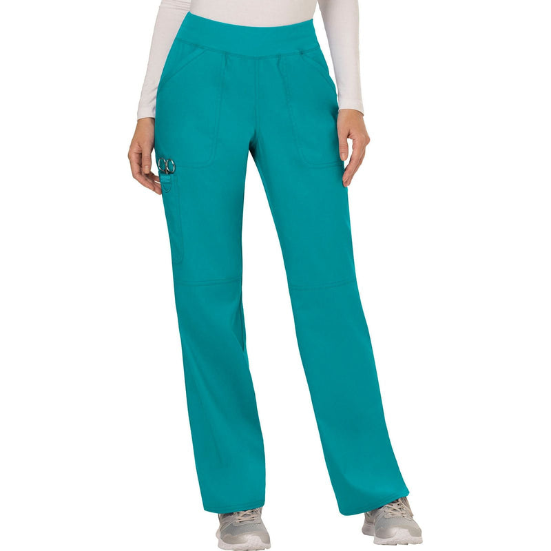 teal blue - Mid Rise Straight Leg Pull-on Pant