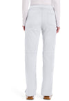 White - Women's Mid Rise Straight Leg Pull-on Scrub Pants – Petite (Back)