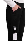 Black - Women's Mid Rise Straight Leg Pull-on Scrub Pants – Tall (View 2)