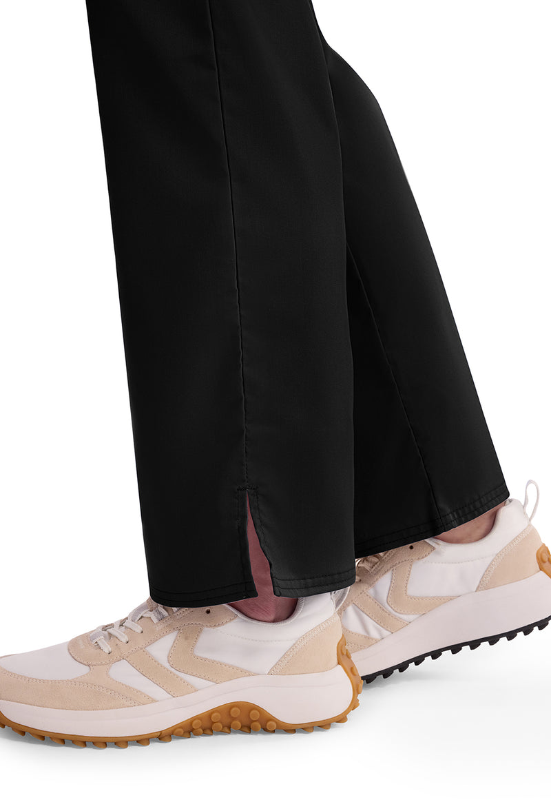 Black - Women's Mid Rise Straight Leg Pull-on Scrub Pants – Tall (View 3)