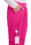 Electric Pink - Women's Mid Rise Straight Leg Pull-on Scrub Pants – Tall (View 2)