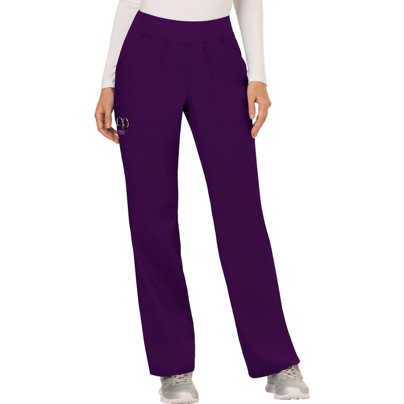 eggplant - Mid Rise Straight Leg Pull-on Pant