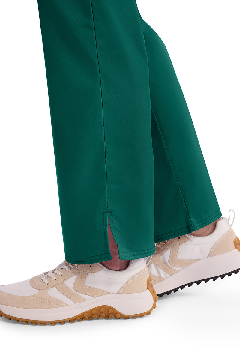 Hunter Green - Women's Mid Rise Straight Leg Pull-on Scrub Pants – Tall (View 3)