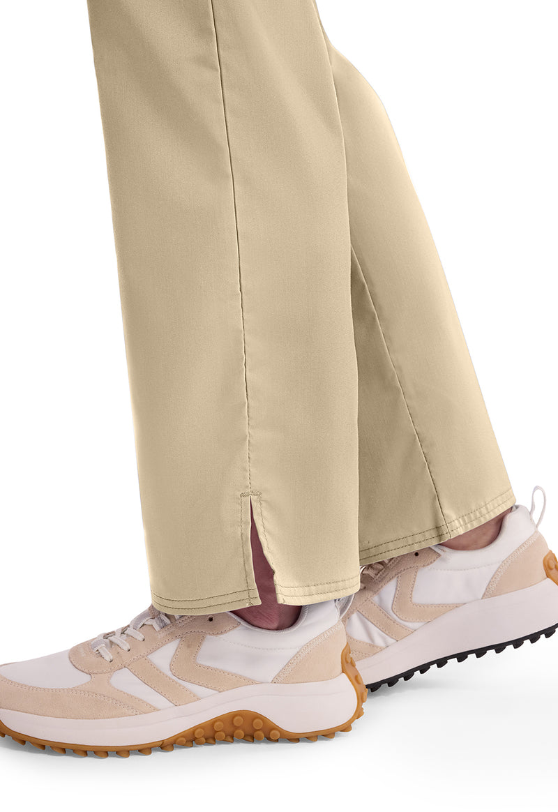 Khaki - Women's Mid Rise Straight Leg Pull-on Scrub Pants – Tall (View 3)