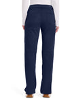 Navy - Women's Mid Rise Straight Leg Pull-on Scrub Pants – Tall (Back)