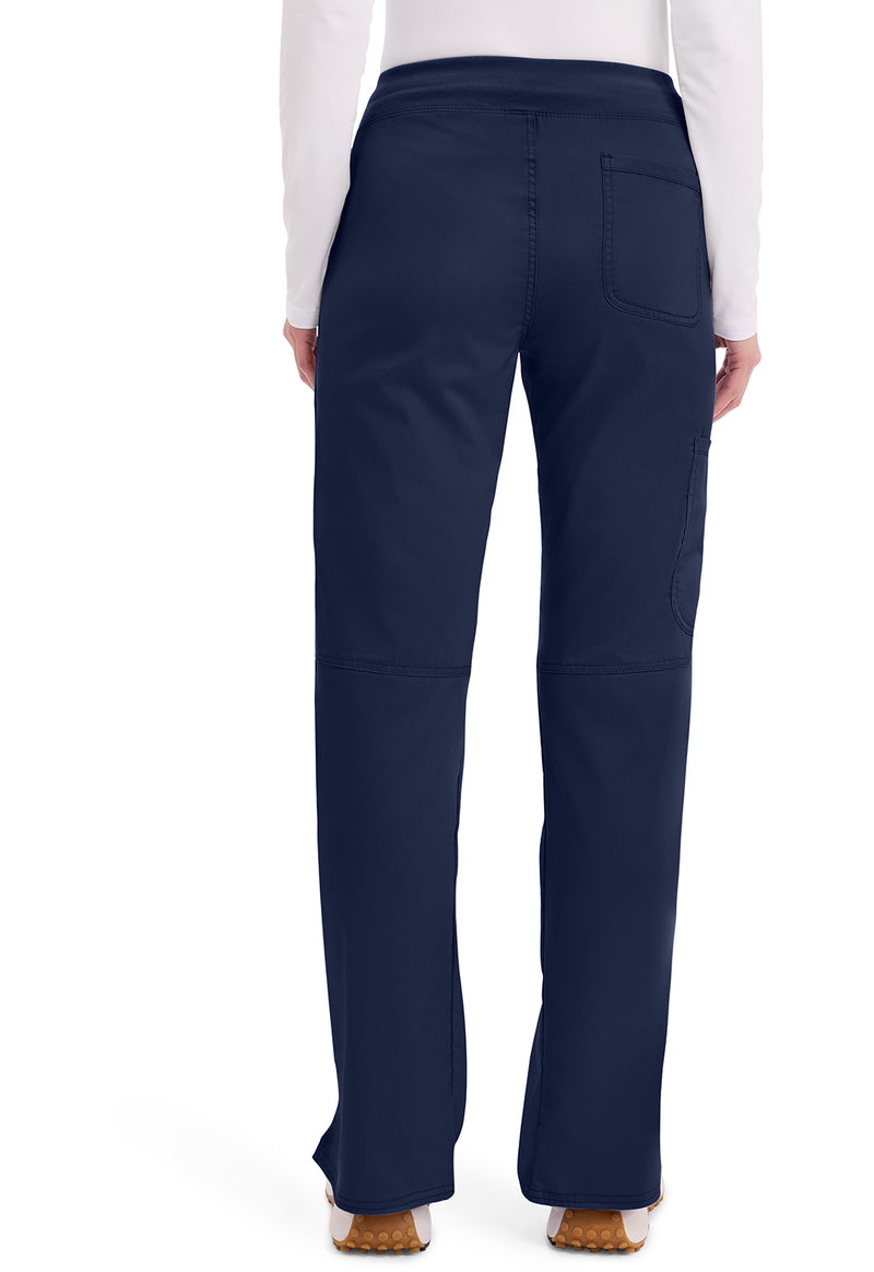 Navy - Women's Mid Rise Straight Leg Pull-on Scrub Pants – Tall (Back)