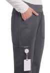 Pewter - Women's Mid Rise Straight Leg Pull-on Scrub Pants – Tall (View 2)