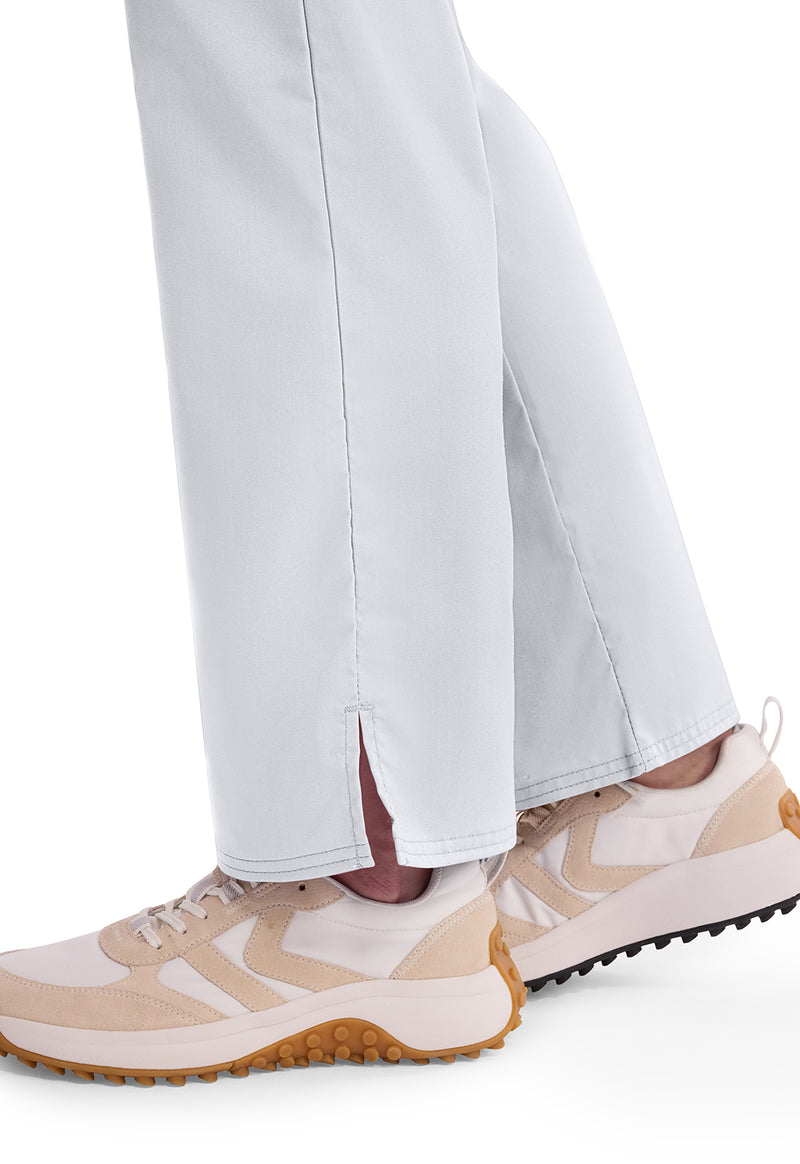 White - Women's Mid Rise Straight Leg Pull-on Scrub Pants – Tall (View 3)
