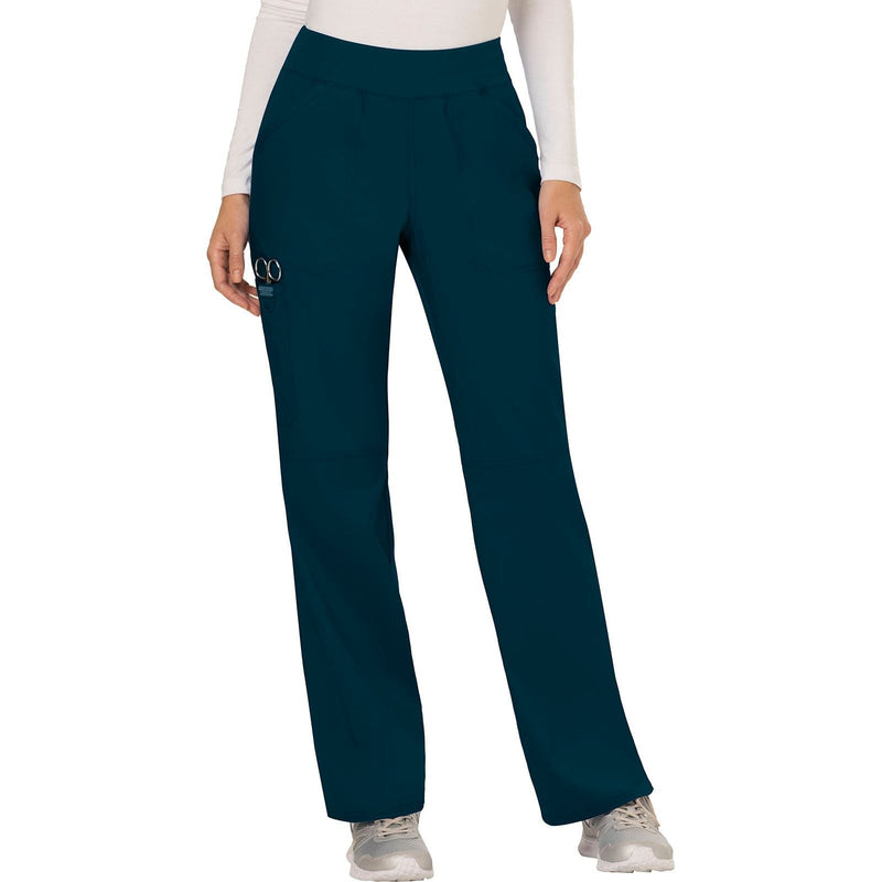 caribbean blue - Mid Rise Straight Leg Pull-on Pant