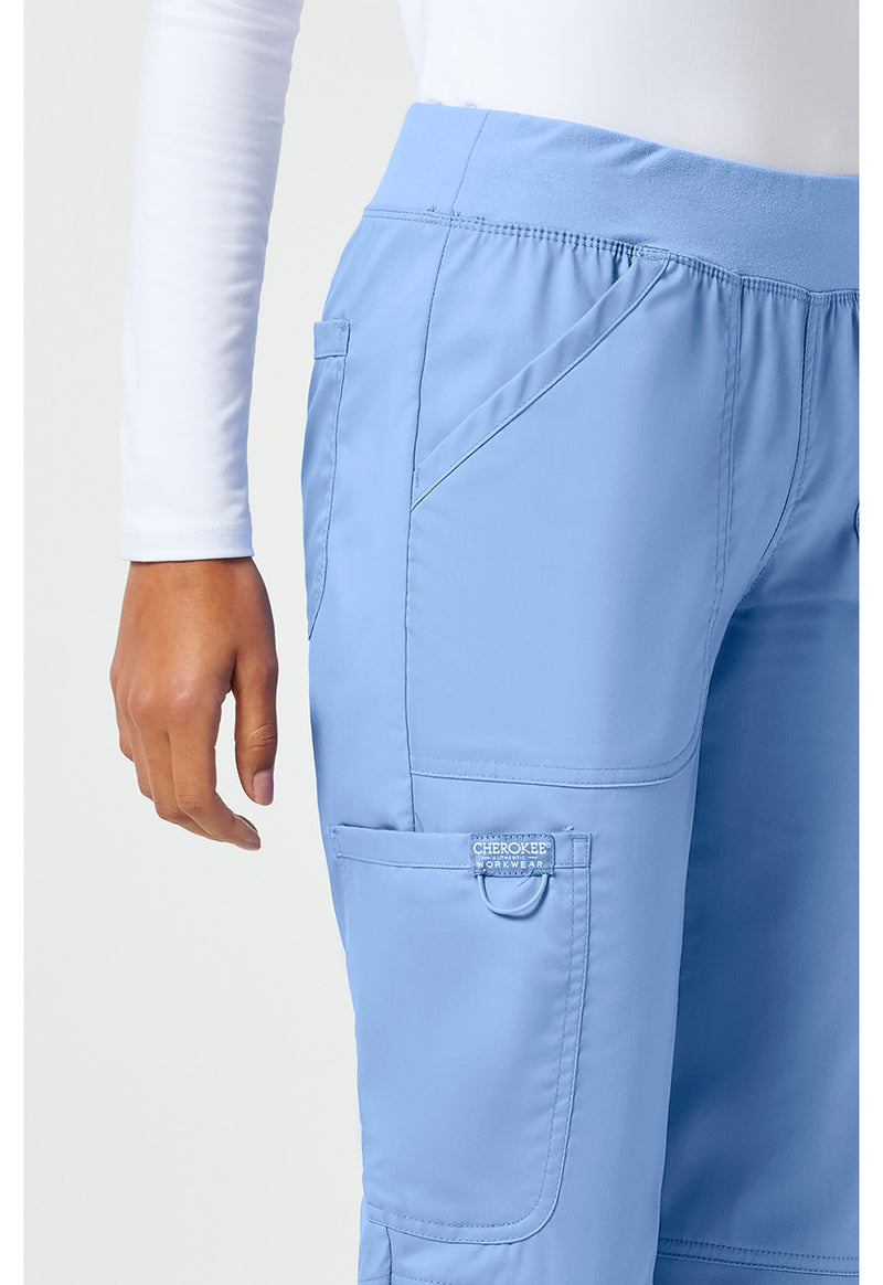 Ciel Blue - Cherokee Cherokee WW Revolution Women's Scrub Pants - Detail 3 View