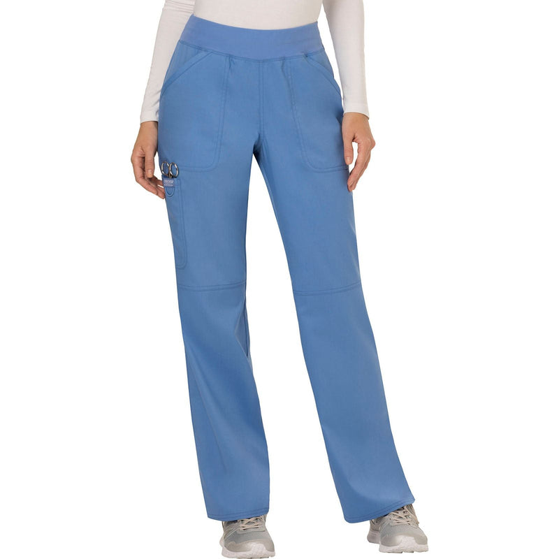 ciel blue - Mid Rise Straight Leg Pull-on Pant