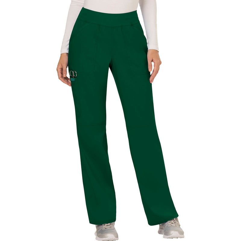 hunter green - Mid Rise Straight Leg Pull-on Pant