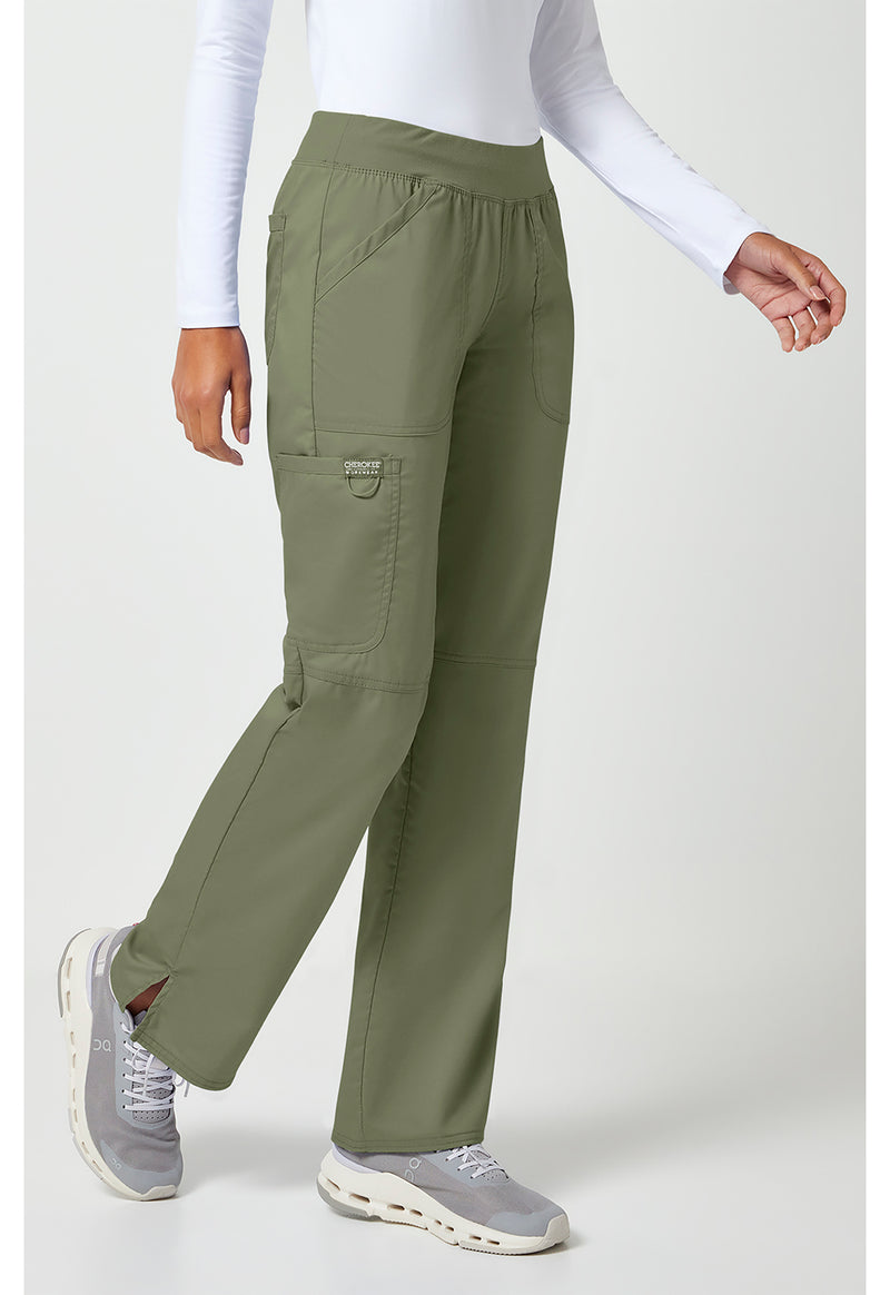 Olive - Cherokee Cherokee WW Revolution Women's Scrub Pants - Right Side View