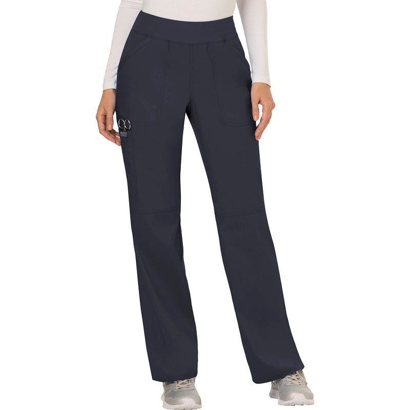 pewter - Mid Rise Straight Leg Pull-on Pant