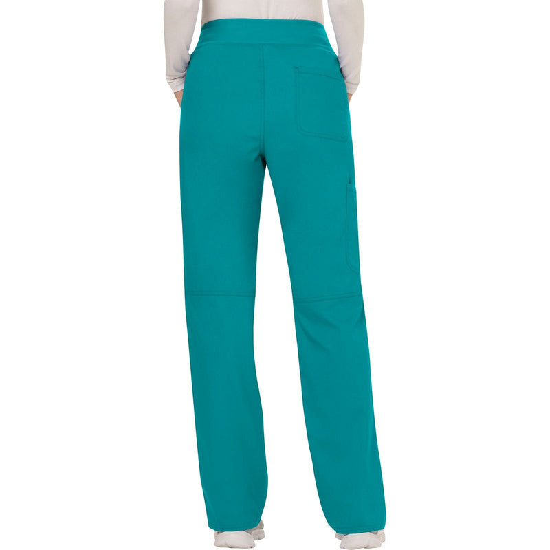 teal blue - Mid Rise Straight Leg Pull-on Pant