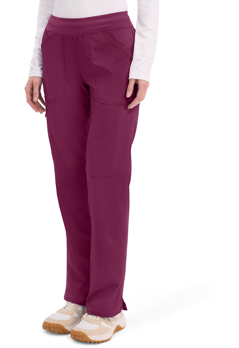 Wine - Cherokee Cherokee WW Revolution Women's Scrub Pants - Left Side View