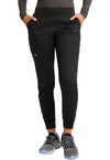 Black - Cherokee WW Revolution Women's Scrub Pants - Front View