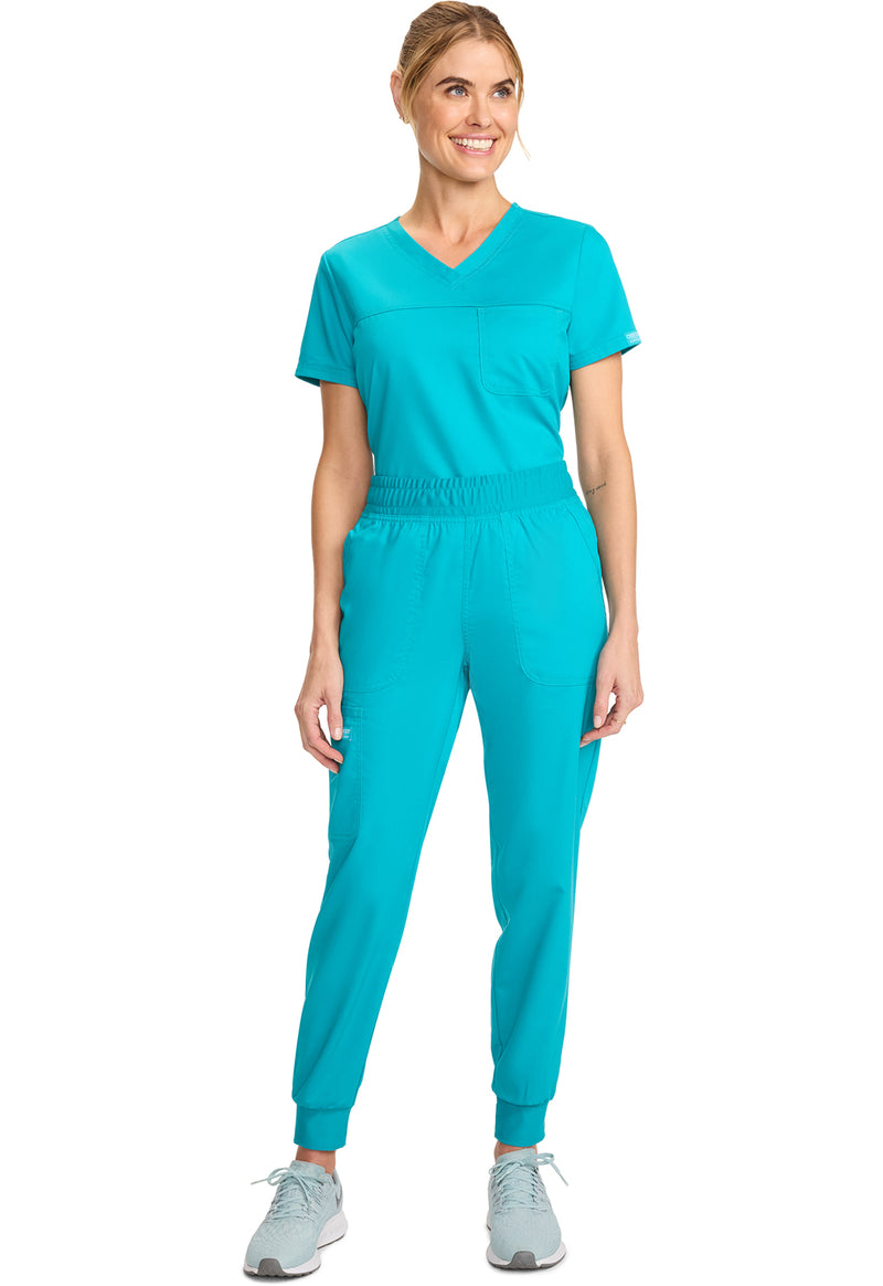 Teal Blue - Cherokee Cherokee WW Revolution Women's Scrub Pants - Detail 1 View