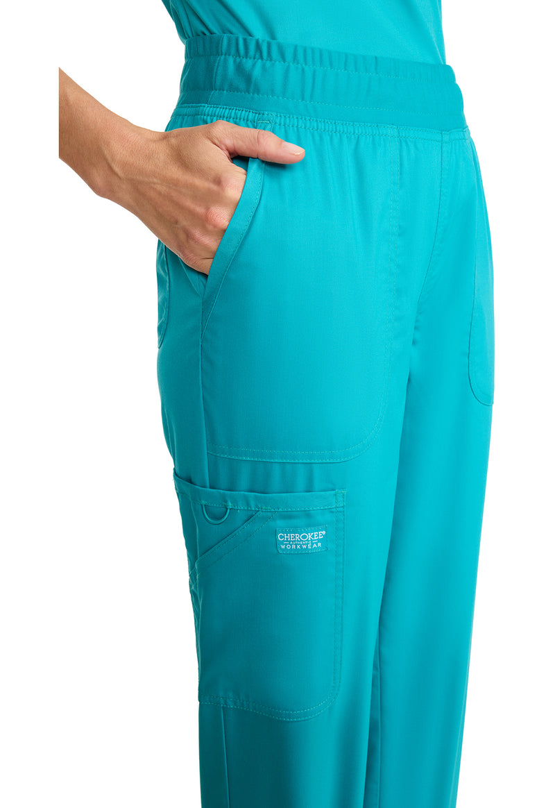 Teal Blue - Cherokee Cherokee WW Revolution Women's Scrub Pants - Detail 3 View