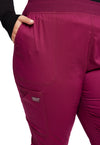 Wine - Cherokee Cherokee WW Revolution Women's Scrub Pants - Detail 2 View