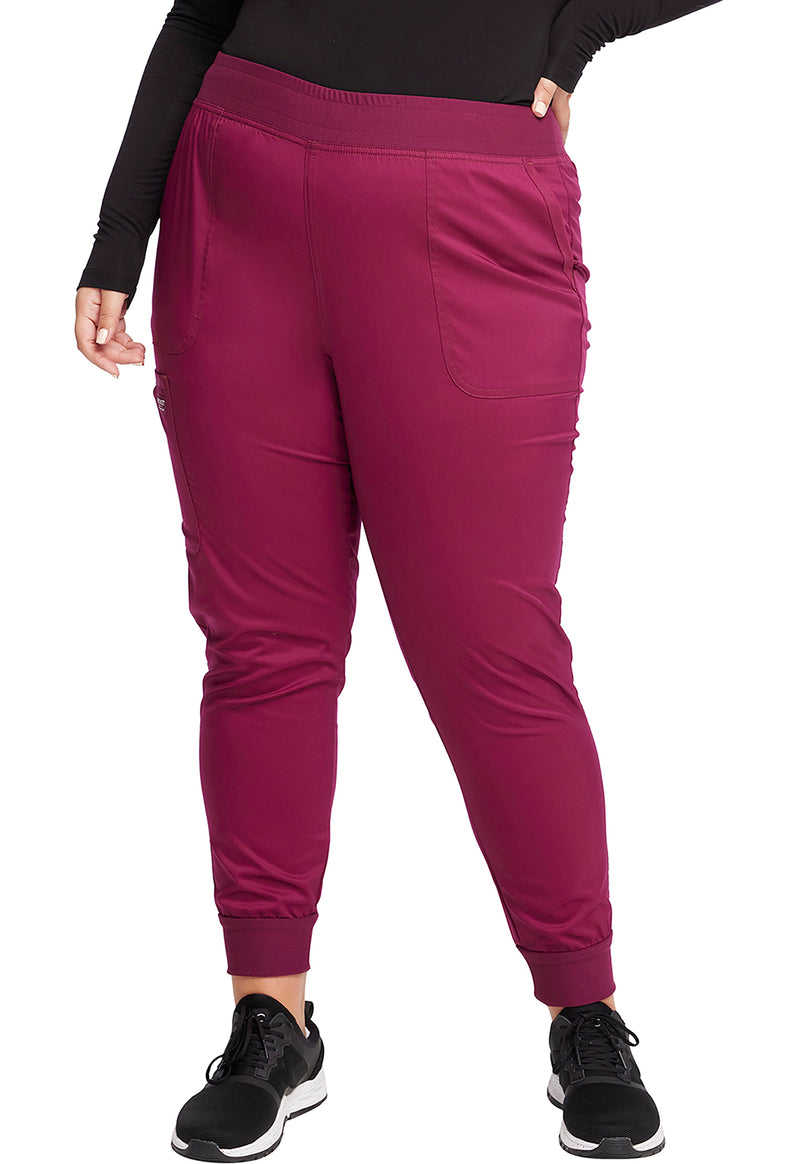 Wine - Cherokee WW Revolution Women's Scrub Pants - Front View