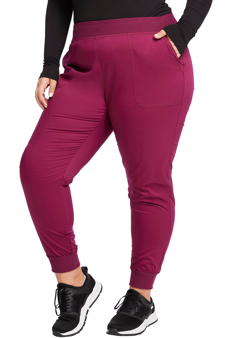 Wine - Cherokee Cherokee WW Revolution Women's Scrub Pants - Left Side View