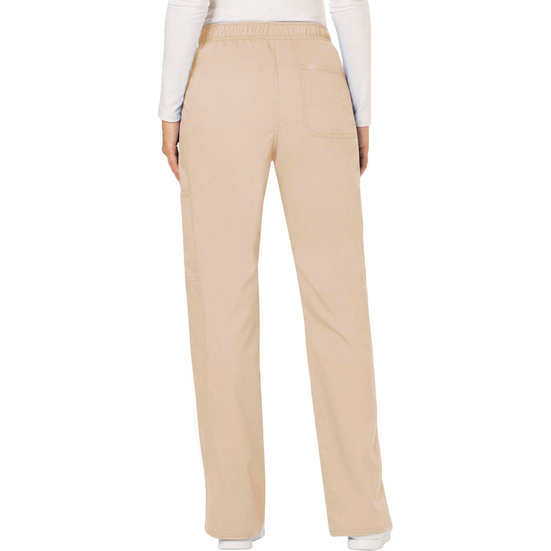 khaki - Mid Rise Moderate Flare Drawstring Pant