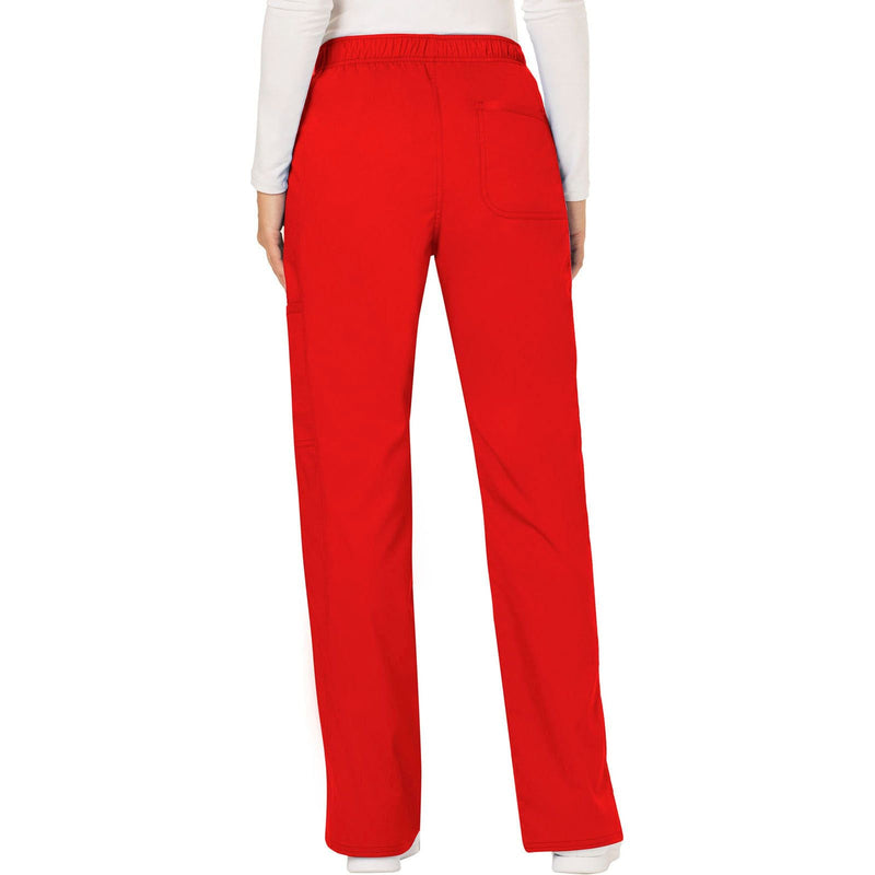 red - Mid Rise Moderate Flare Drawstring Pant