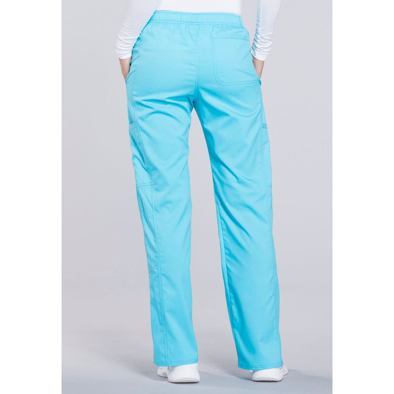 turquoise - Mid Rise Moderate Flare Drawstring Pant