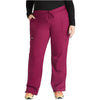 wine - Mid Rise Moderate Flare Drawstring Pant