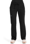 Black - Cherokee WW Revolution Women's Scrub Pants - Front View