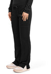 Black - Women's Mid Rise Moderate Flare Drawstring Scrub Pants