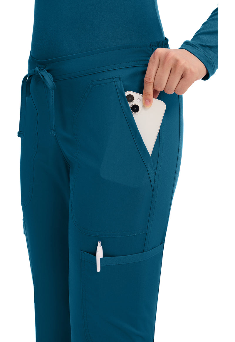 Caribbean Blue - Cherokee Cherokee WW Revolution Women's Scrub Pants - Detail 3 View