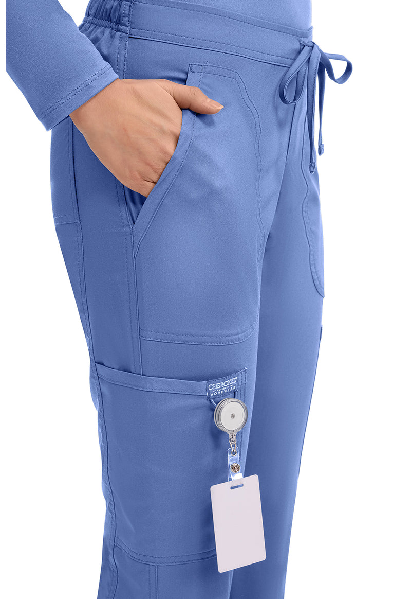 Ciel Blue - Cherokee Cherokee WW Revolution Women's Scrub Pants - Detail 2 View