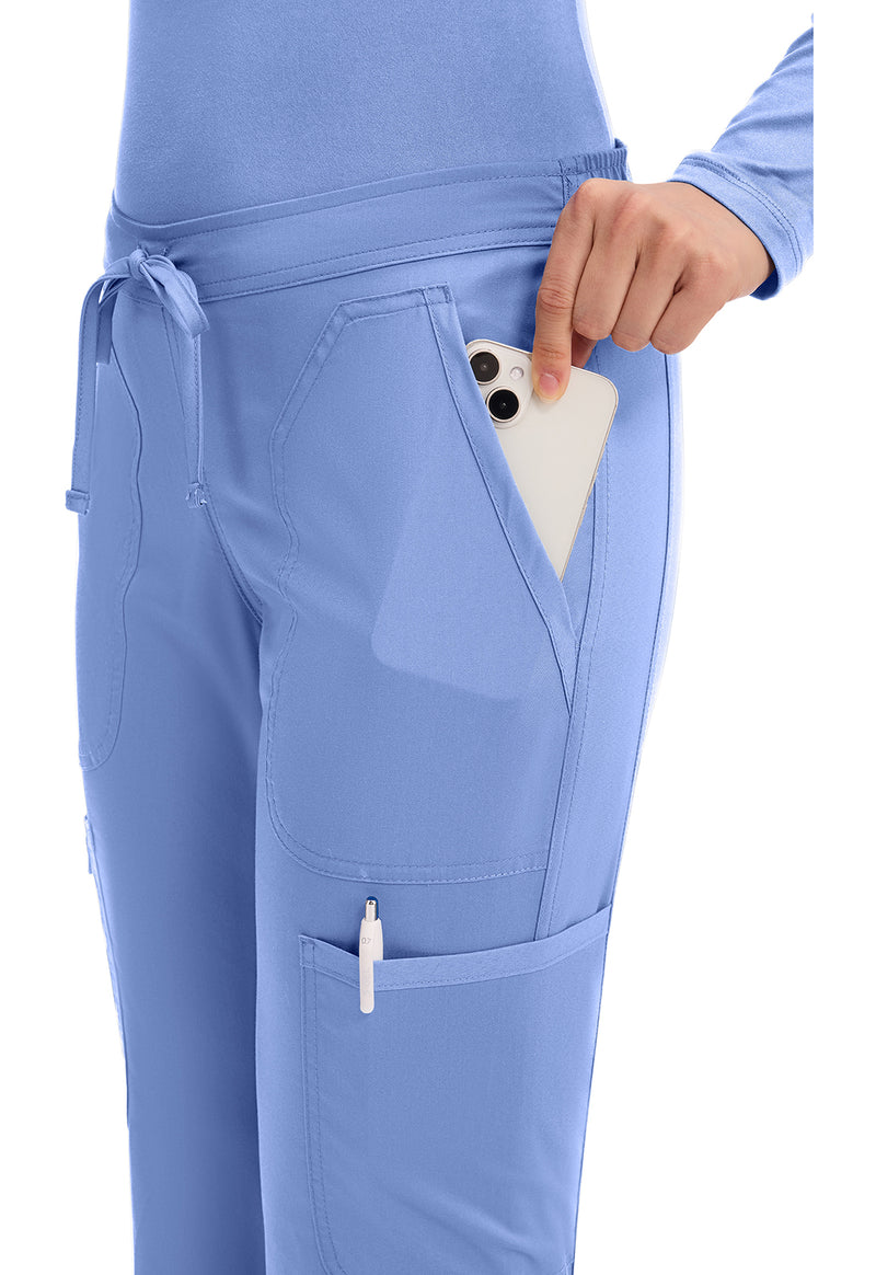 Ciel Blue - Cherokee Cherokee WW Revolution Women's Scrub Pants - Detail 3 View