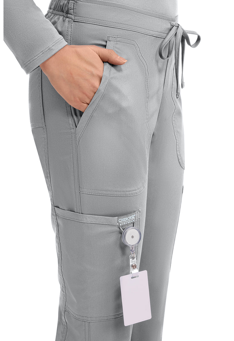 Grey - Cherokee Cherokee WW Revolution Women's Scrub Pants - Detail 2 View