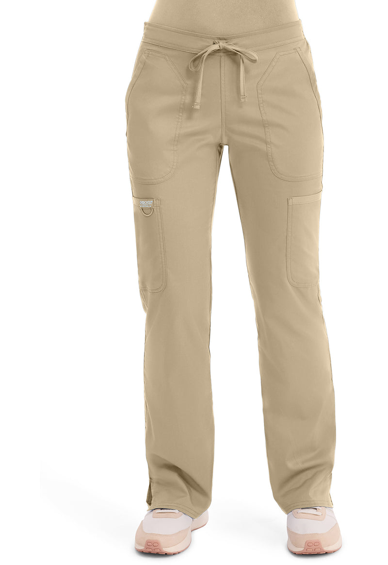 Khaki - Cherokee WW Revolution Women's Scrub Pants - Front View