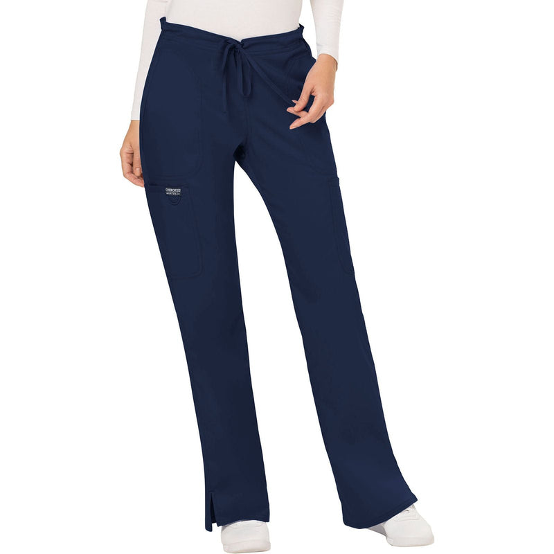 navy - Mid Rise Moderate Flare Drawstring Pant