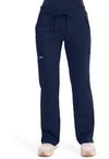 Navy - Cherokee WW Revolution Women's Scrub Pants - Front View