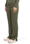 Olive - Women's Mid Rise Moderate Flare Drawstring Scrub Pants