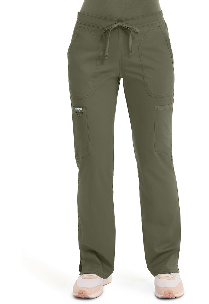 Olive - Cherokee WW Revolution Women's Scrub Pants - Front View