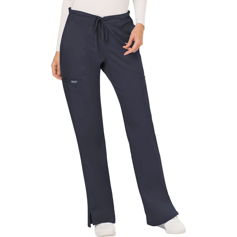 pewter - Mid Rise Moderate Flare Drawstring Pant