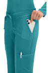 Teal Blue - Cherokee Cherokee WW Revolution Women's Scrub Pants - Detail 3 View