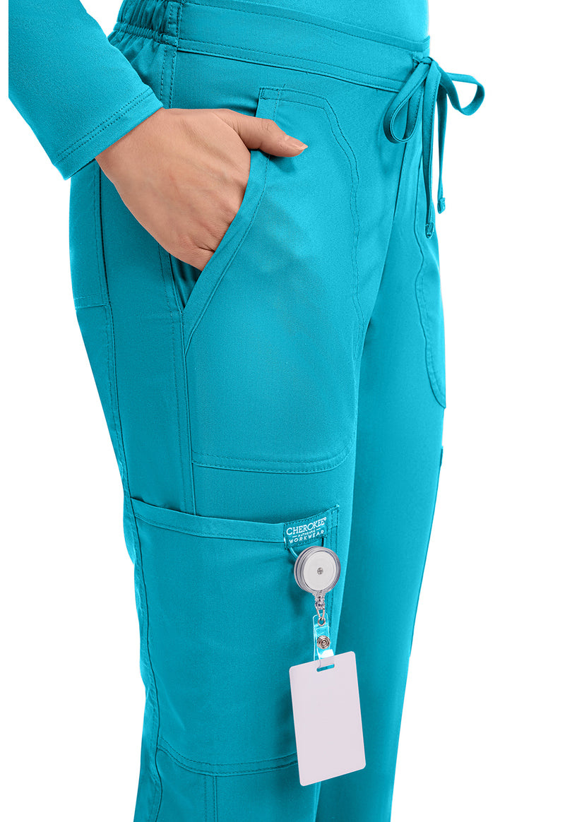 Turquoise - Cherokee Cherokee WW Revolution Women's Scrub Pants - Detail 2 View