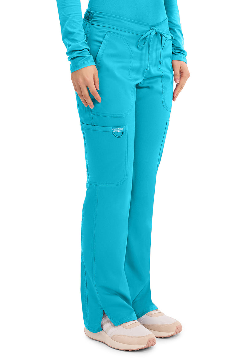 Turquoise - Cherokee Cherokee WW Revolution Women's Scrub Pants - Right Side View